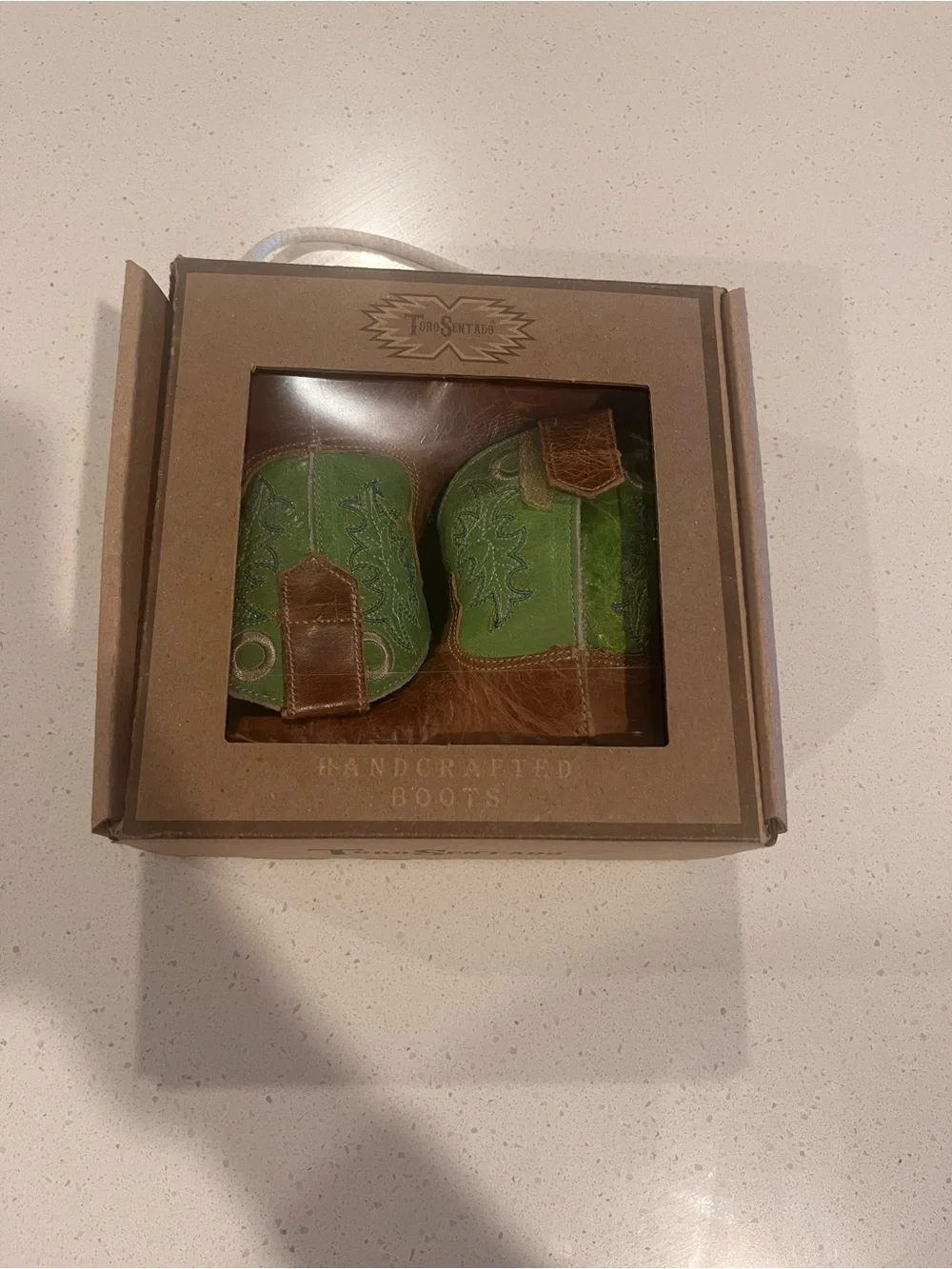 Green & Brown Baby Booties - Handcrafted Boots